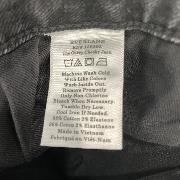 Everlane Women Size 24R The Curvy Cheeky Jean 90's Washed Black‎ Low Stretch NEW - Picture 8 of 8